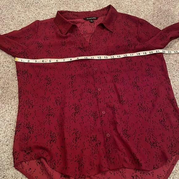 Stitch Fix 41 Hawthorne Burgundy Black Blouse - Large - Picture 6 of 7